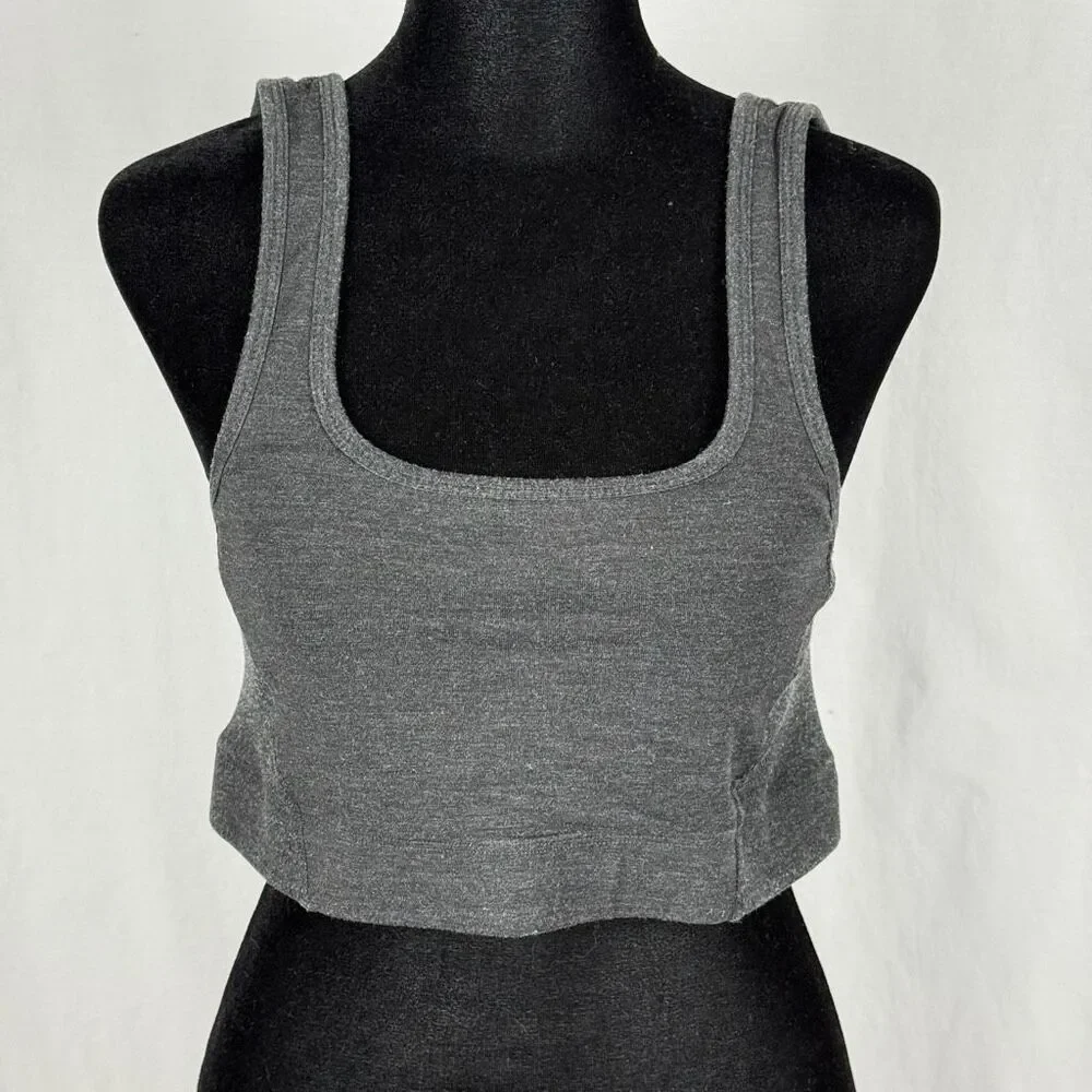 Aerie Gray Cotton Ribbed Sports Bra - Women’s XL‎